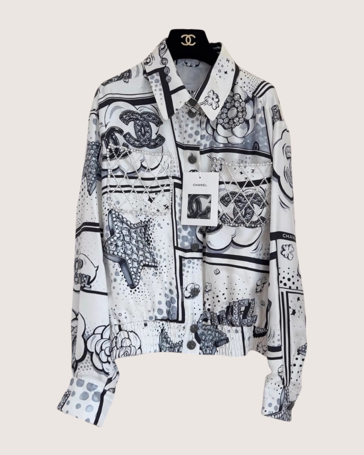 Chanel 25B Graphic Print Shirt Jacket