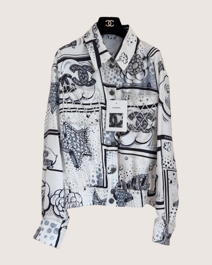 Chanel 25B Graphic Print Shirt Jacket