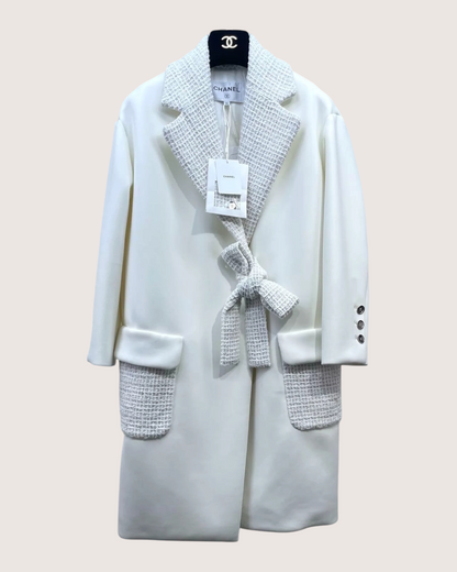 Chanel 25C Tweed Panelled Tie Jacket FR 34