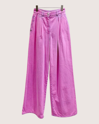 Chanel Wide-Leg Denim Jeans Pink, Purple FR 34