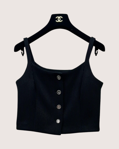 Chanel 25C Waffle Top Black FR 38