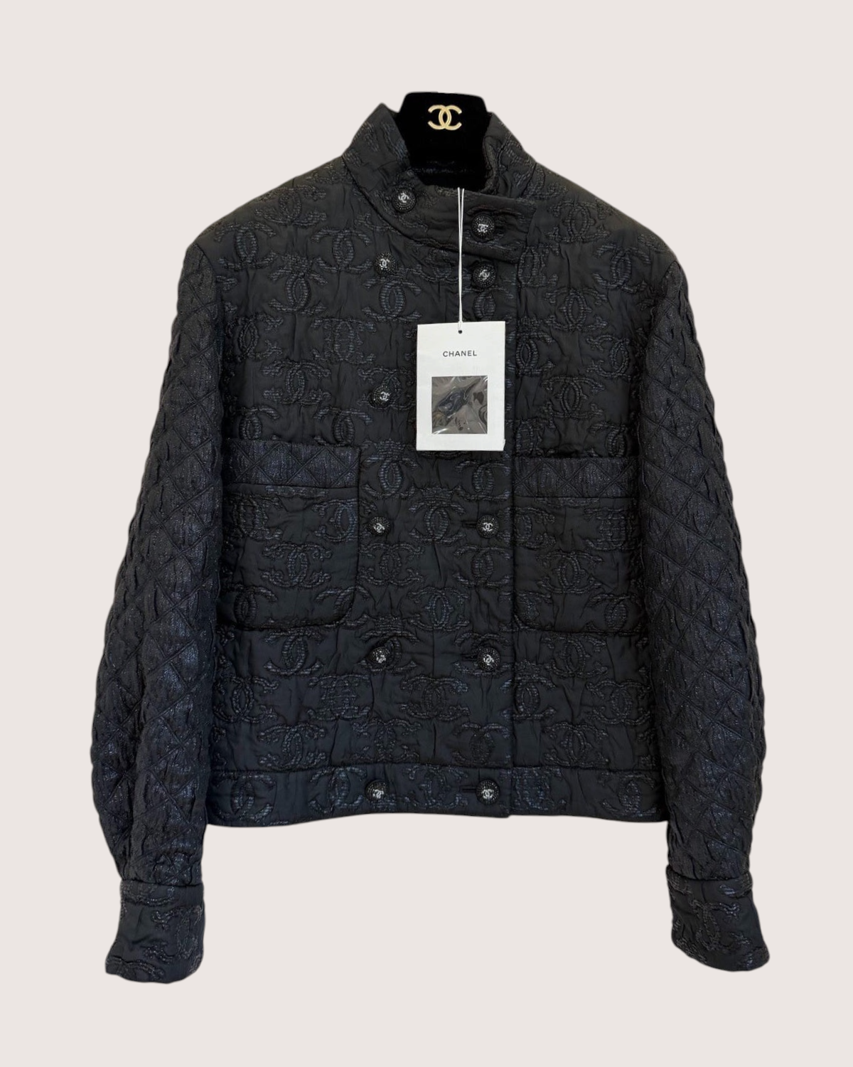 Chanel 21A Quilted Jacket Black FR 38