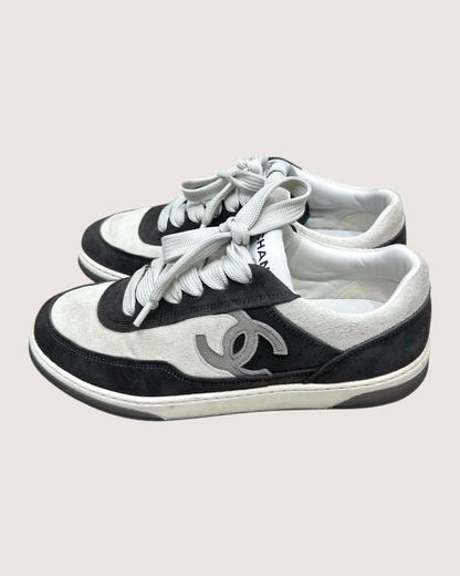 Chanel 23P Panda Suede CC Shoes Black, White EU 36.5