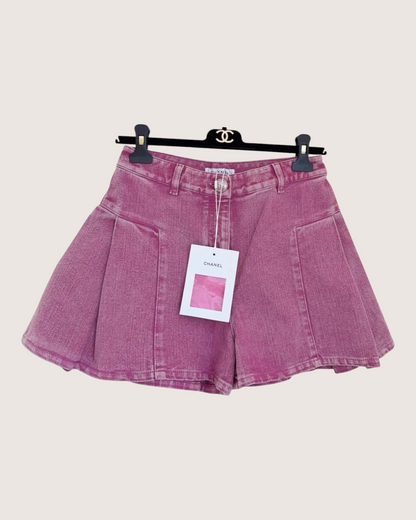 Chanel 23C Denim Mini Shorts