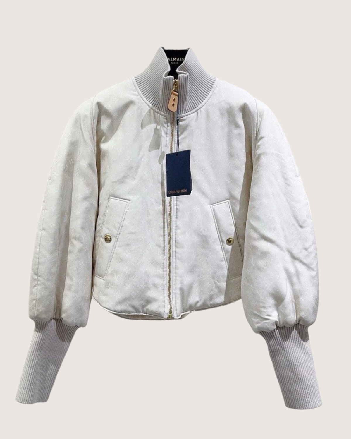 Louis Vuitton Cropped Bomber Jacket - Beige/Ecru