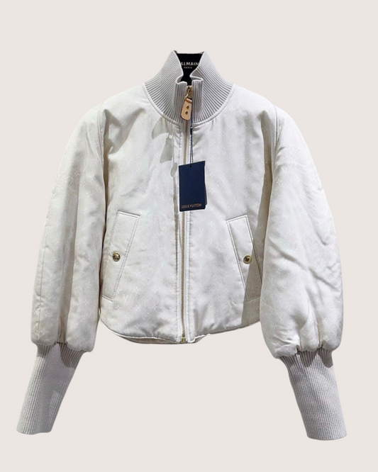 Louis Vuitton Cropped Bomber Jacket - Beige/Ecru