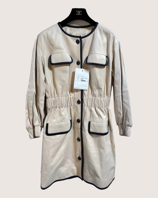 Chanel 19S Lambskin Mini Dress Beige/Ecru FR 38