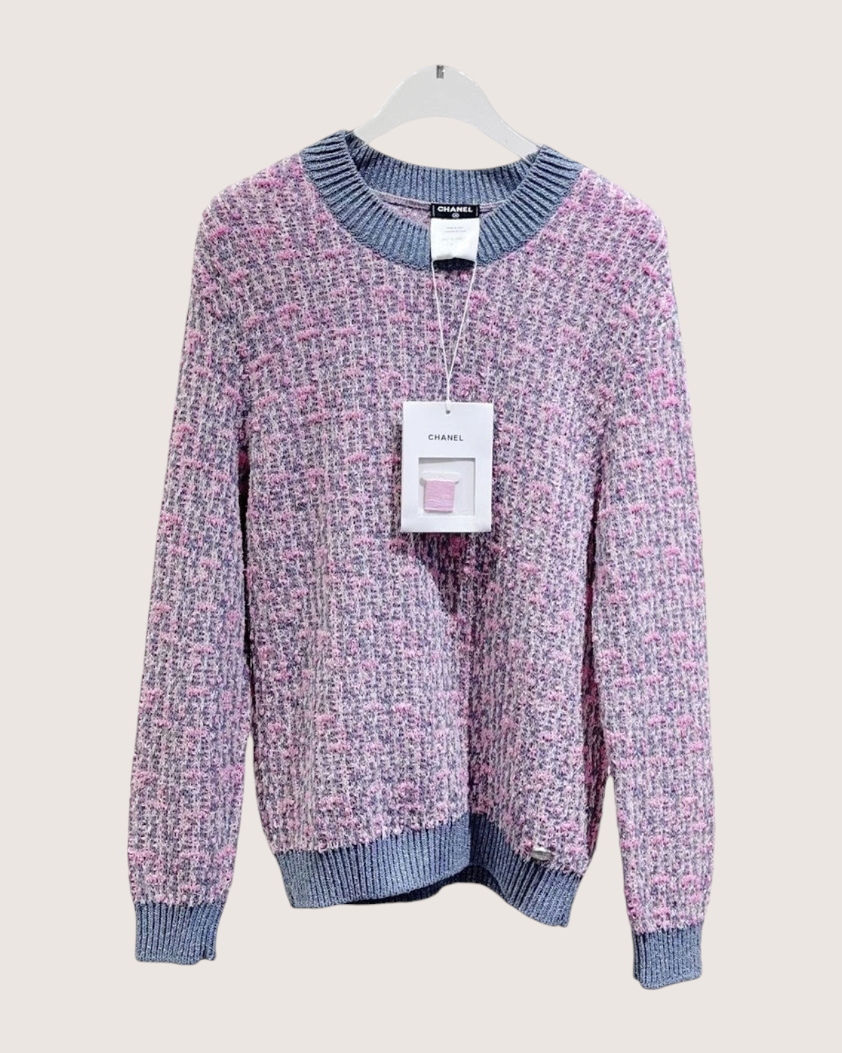 Chanel Bouclé Sweater Pink, Blue, Multicolor FR 36