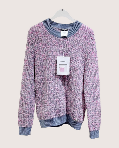 Chanel Bouclé Sweater Pink, Blue, Multicolor FR 36
