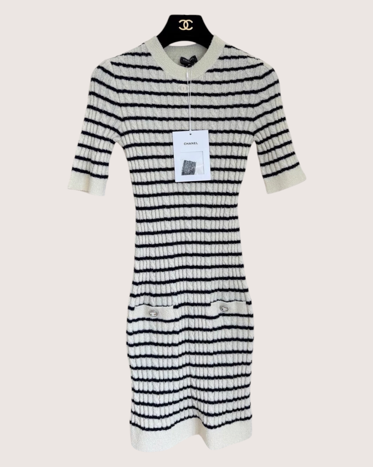 Chanel 23C Striped Mid-Length Dress