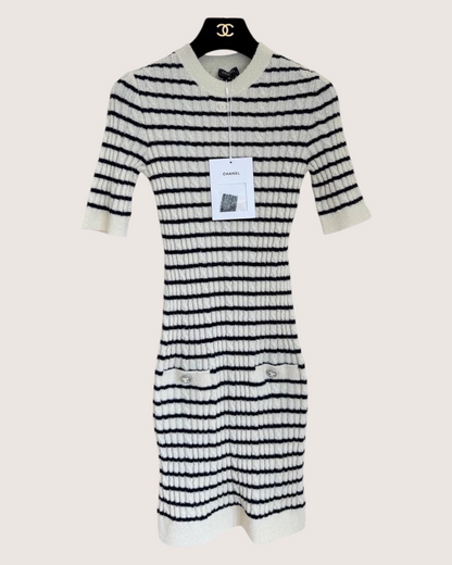 Chanel 23C Striped Mid-Length Dress