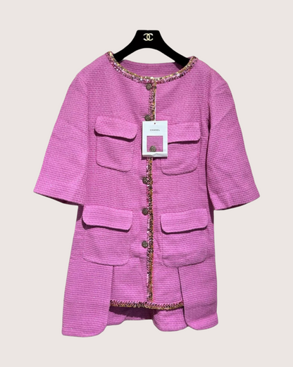 Chanel 22S Sequin-Trim Tweed Mini Dress