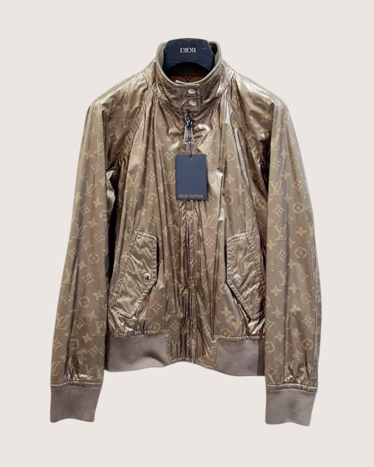Louis Vuitton Monogram Bomber Jacket Brown, Gold FR 36