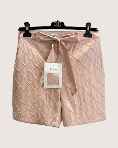 Chanel 25M Coco Beach Quilted Shorts Pink FR 36