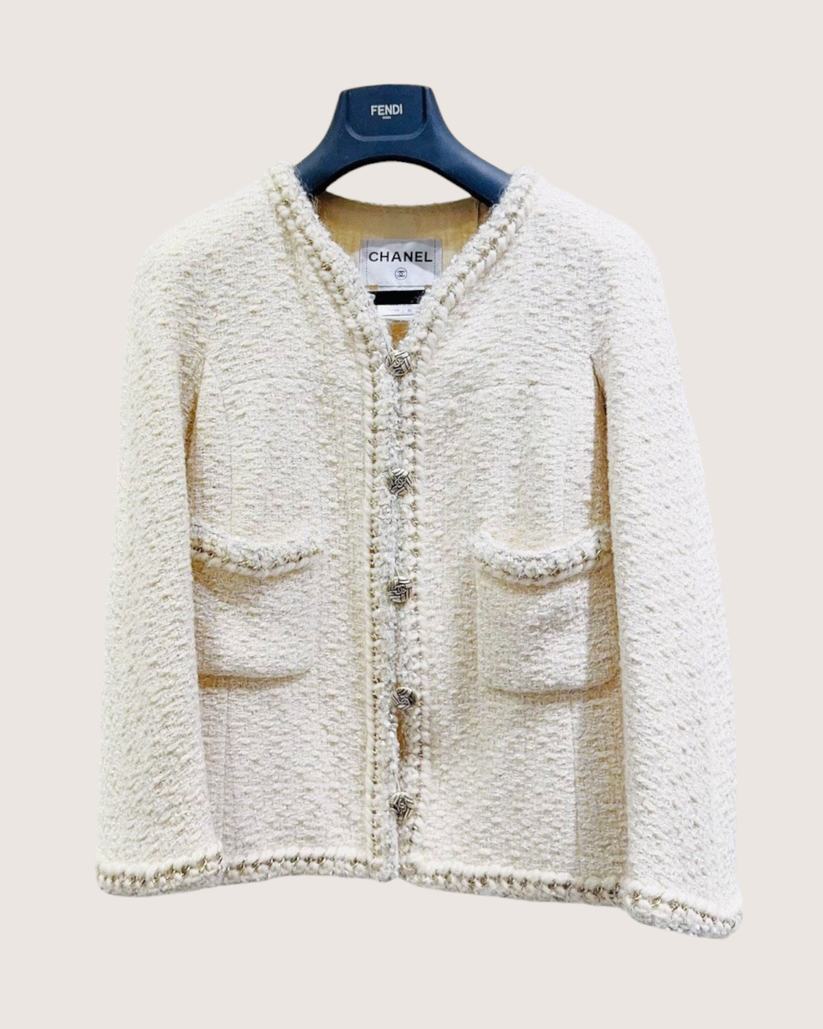 Chanel 11A Tweed Jacket Beige/Ecru FR 40