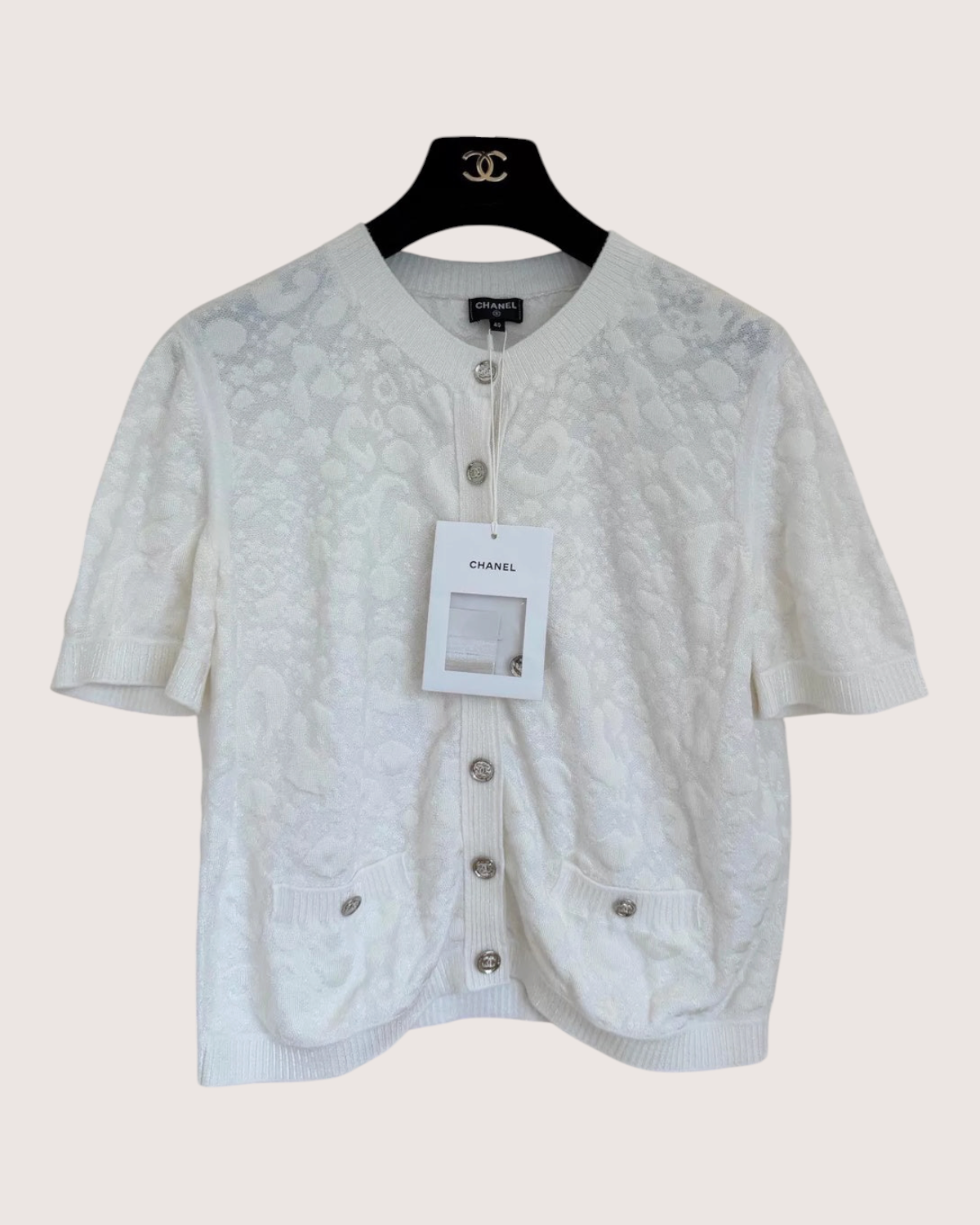Chanel 23A Short-Sleeve Cardigan