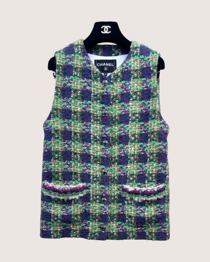 Chanel 25N Coco Neige Sequin Tweed Vest