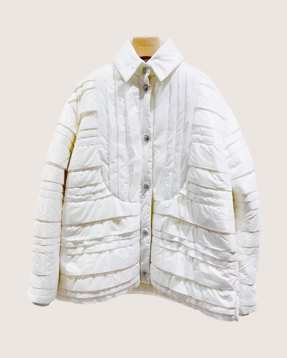 Chanel 19K Tiered Quilted Jacket - White