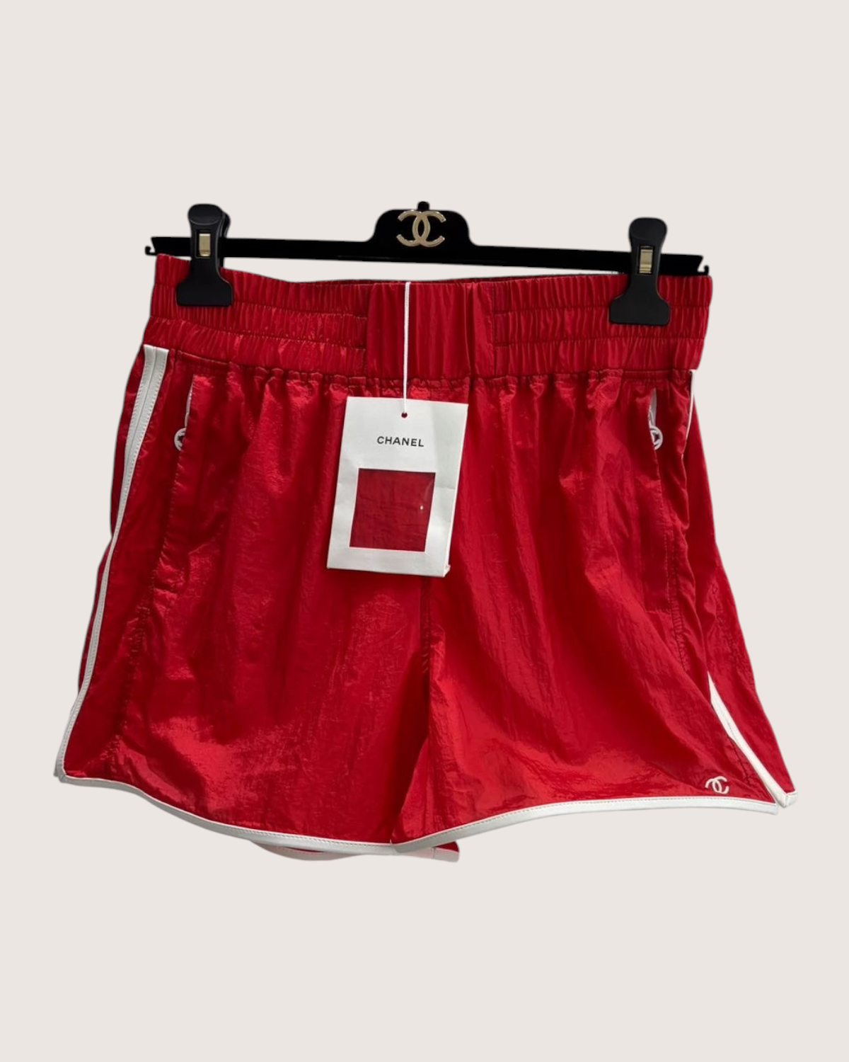 Chanel 26M Coco Beach Shorts Red, White FR 38