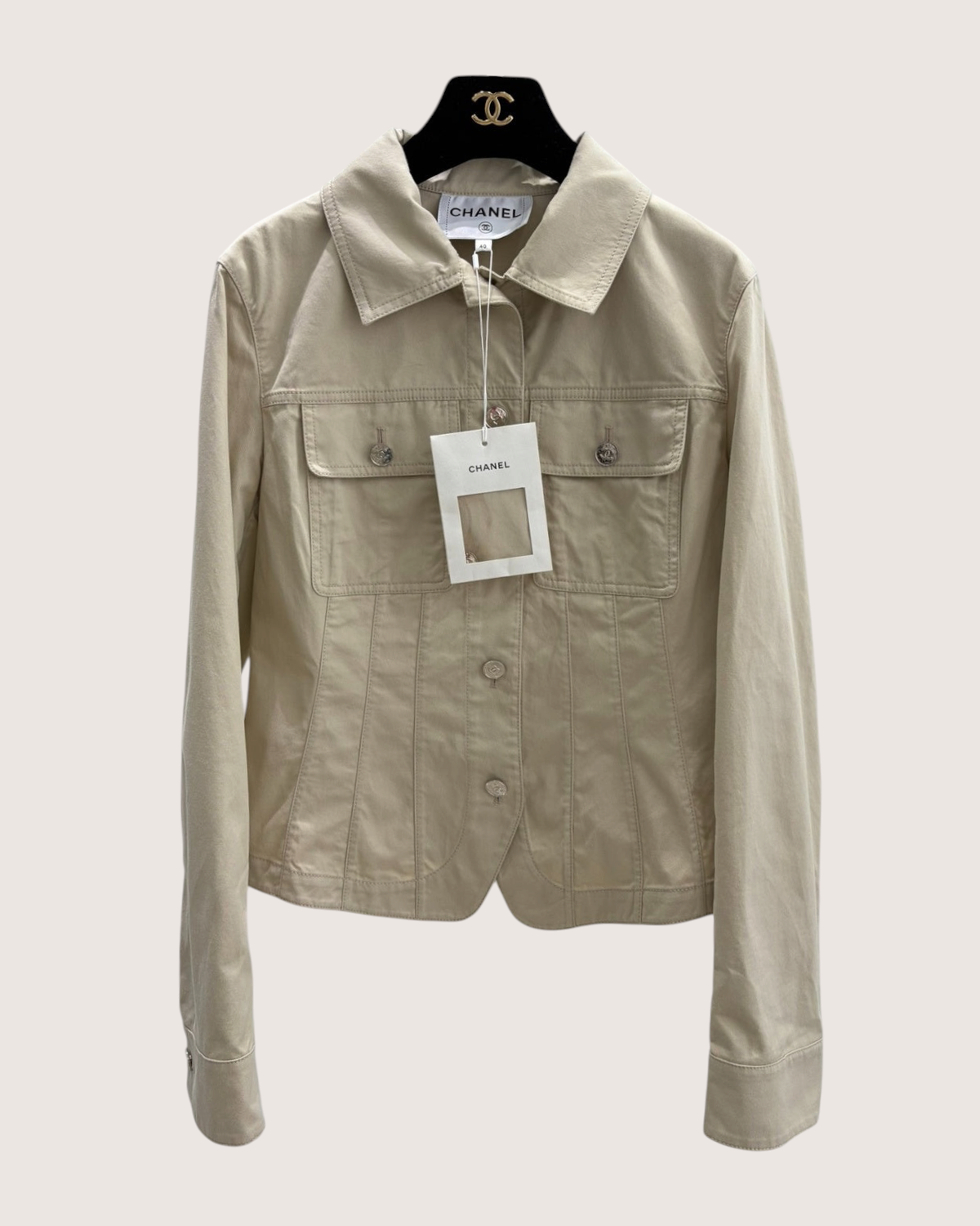 Chanel 26P Denim Jacket Beige/Ecru FR 40