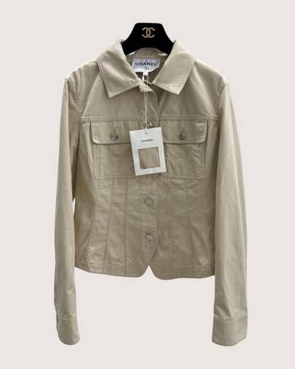 Chanel 26P Denim Jacket Beige/Ecru FR 40