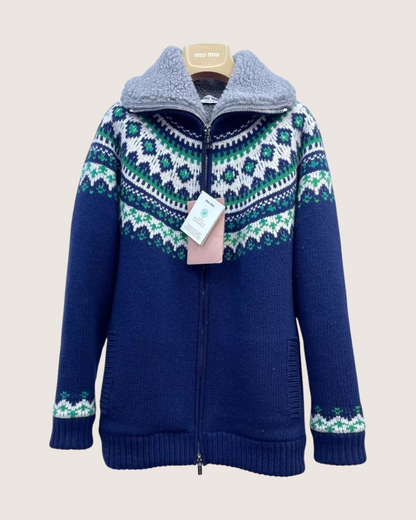 Miu Miu Wool Zip-Up Cardigan
