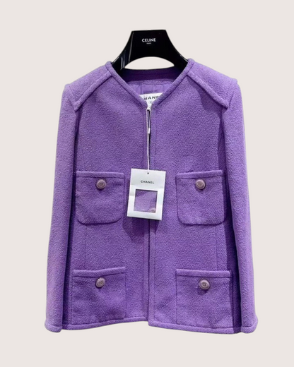 Chanel 20C Tweed Jacket Purple FR 34