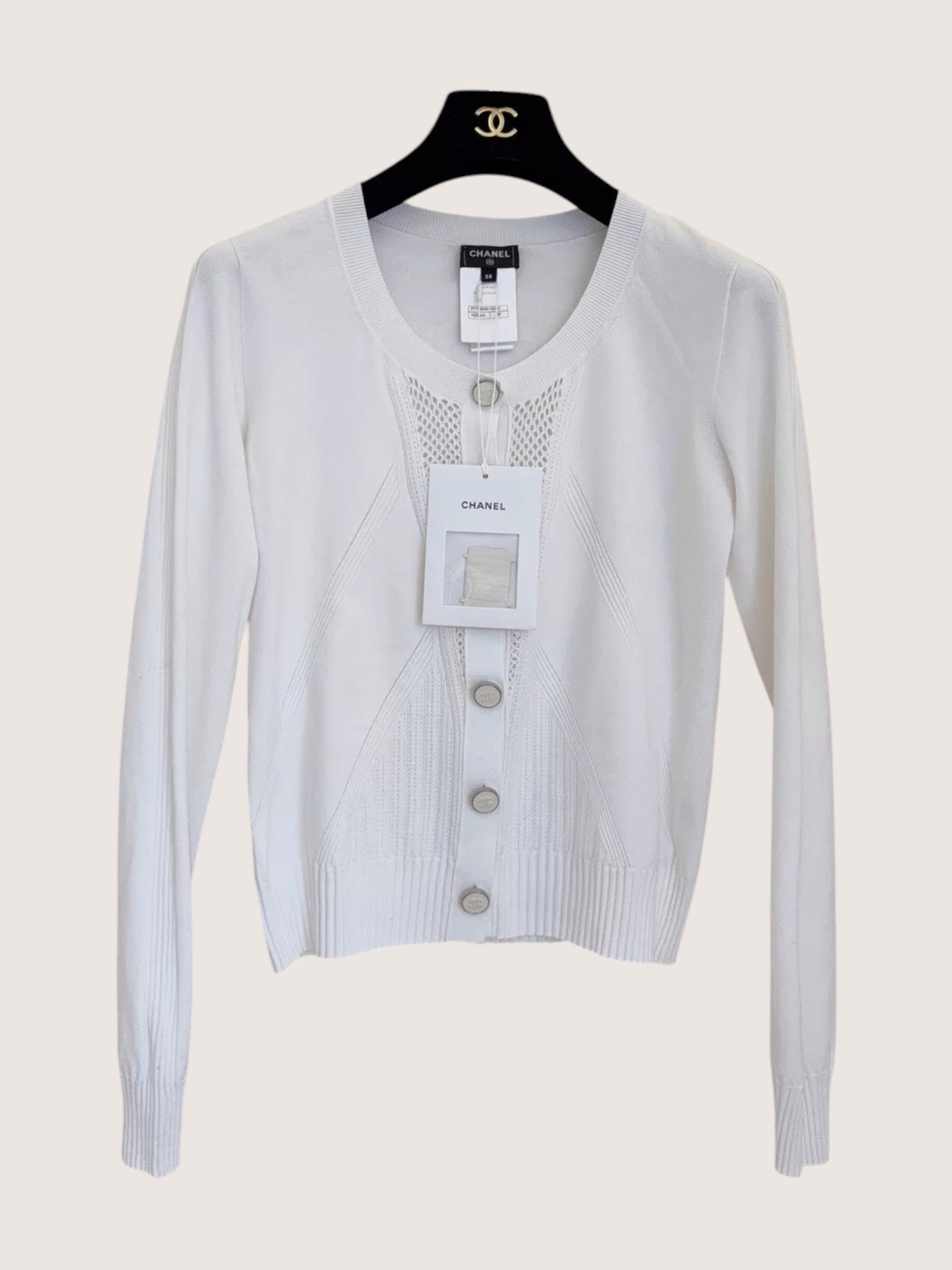 Chanel Knit Openwork Panelled Cardigan
