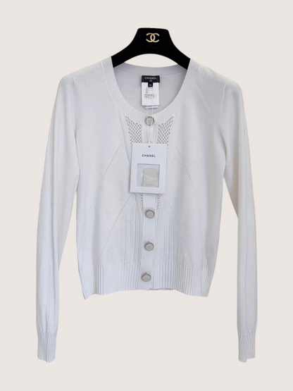 Chanel Knit Openwork Panelled Cardigan