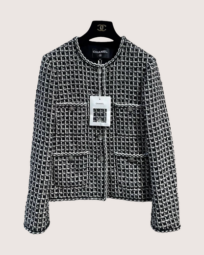 Chanel 25C Plaid Four-Pocket Tweed Jacket