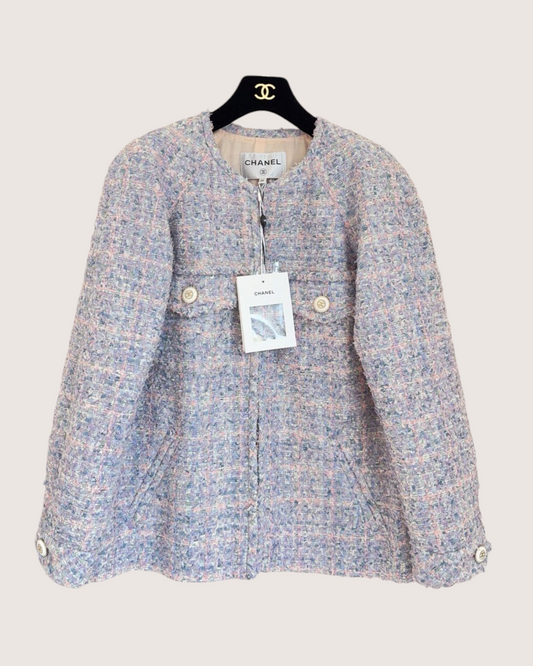 Chanel 20C Tweed Jacket Purple, Blue, Multicolor FR 40