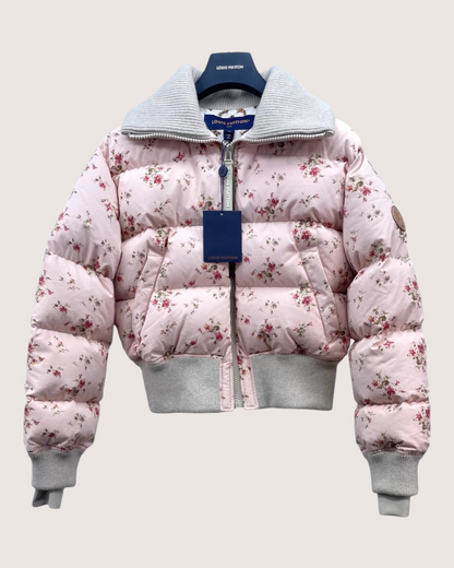 Louis Vuitton Floral Down Jacket Pink FR 36