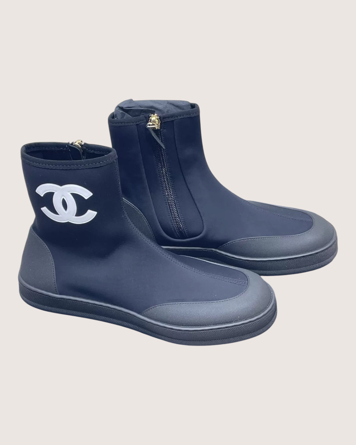 Chanel Coco Beach CC Logo Short Boots Black ["EU 35"]