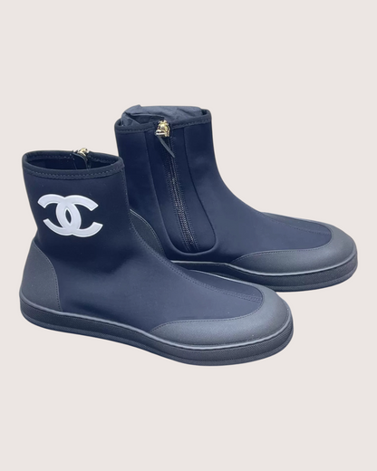 Chanel Coco Beach CC Logo Short Boots Black ["EU 35"]