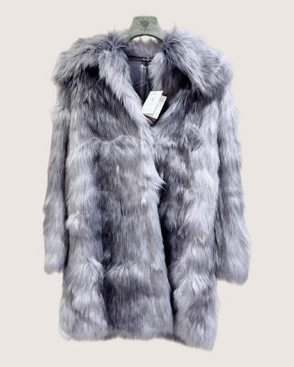 Miu Miu Faux Fur Jacket Grey, White FR 38