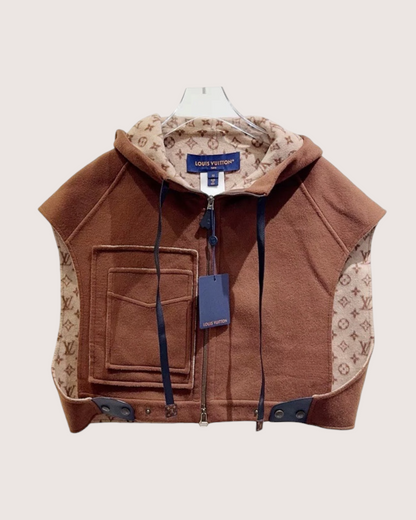 Louis Vuitton Hooded Wool Vest Brown, Beige/Ecru FR 32