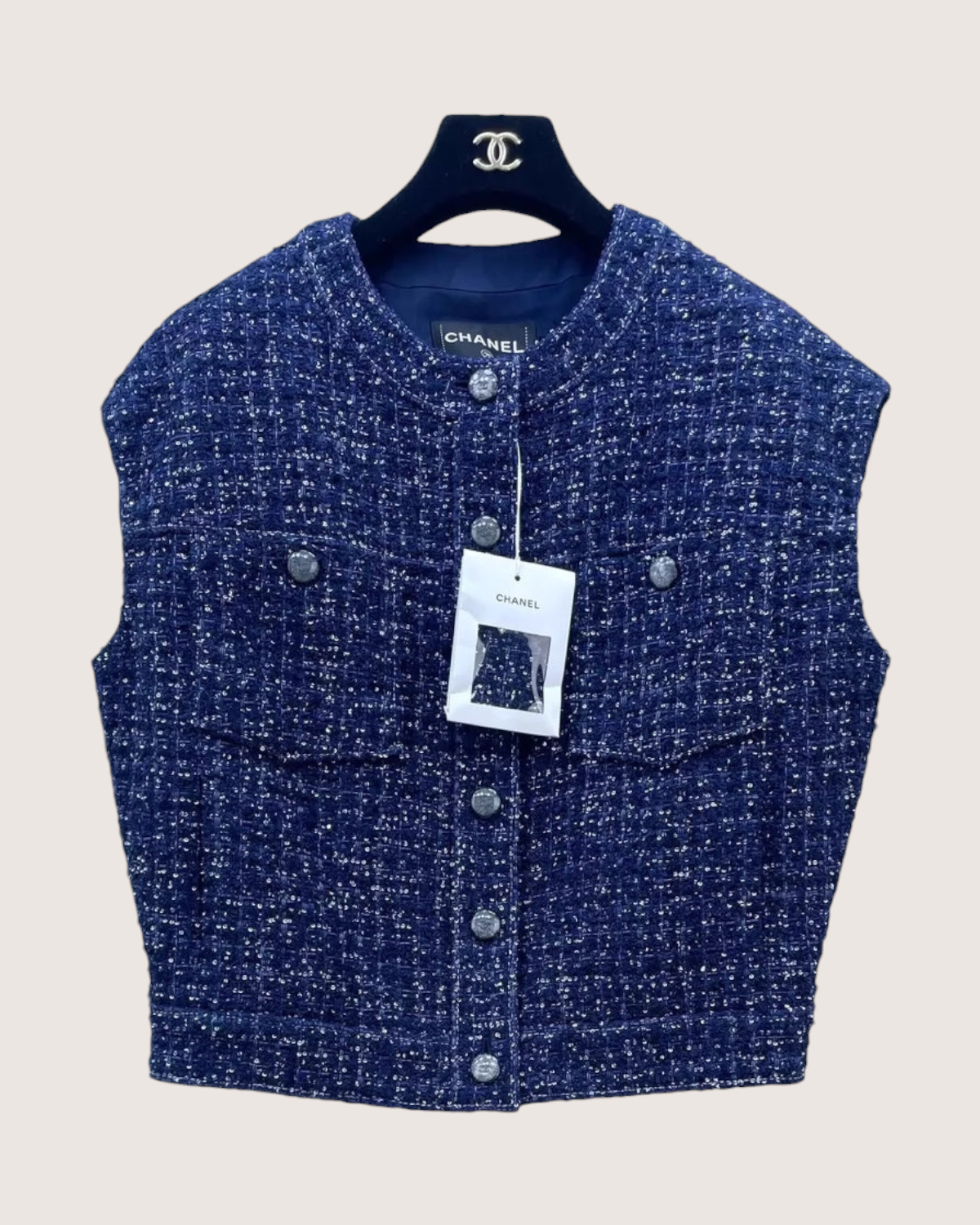 Chanel 25P Sequin Tweed Vest
