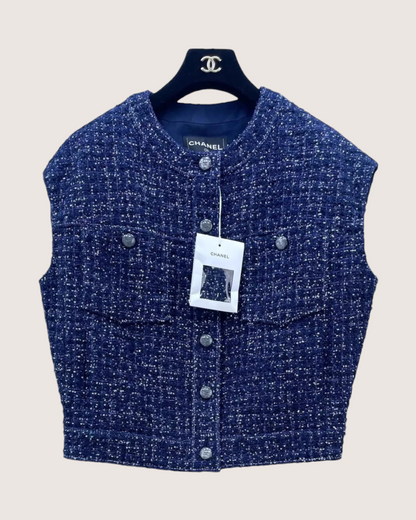 Chanel 25P Sequin Tweed Vest