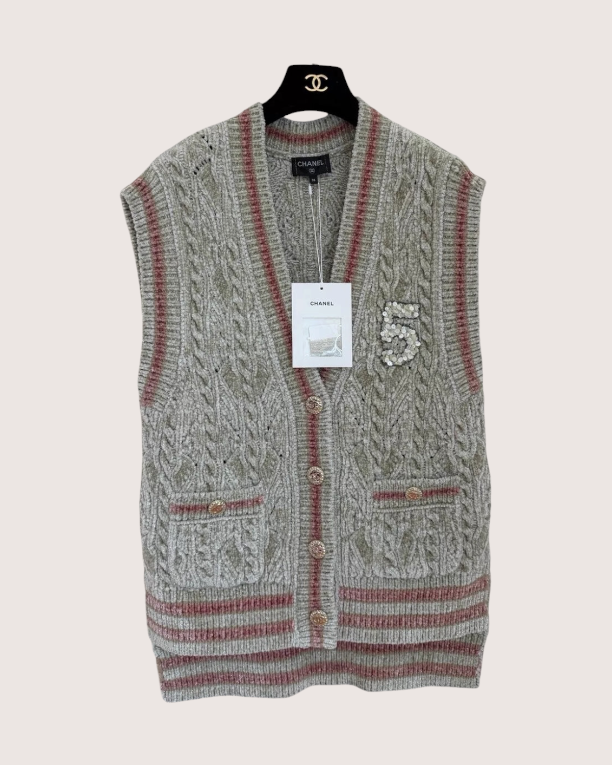 Chanel 22B ‘5’ Embroidered Vest