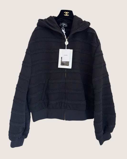 Chanel 24M Coco Beach Hooded Zip-Up Jacket - Black
