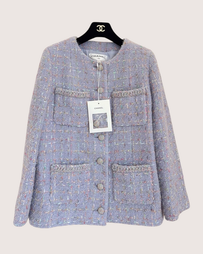 Chanel 25B Tweed Four-Pocket Jacket Purple, Multicolor FR 38