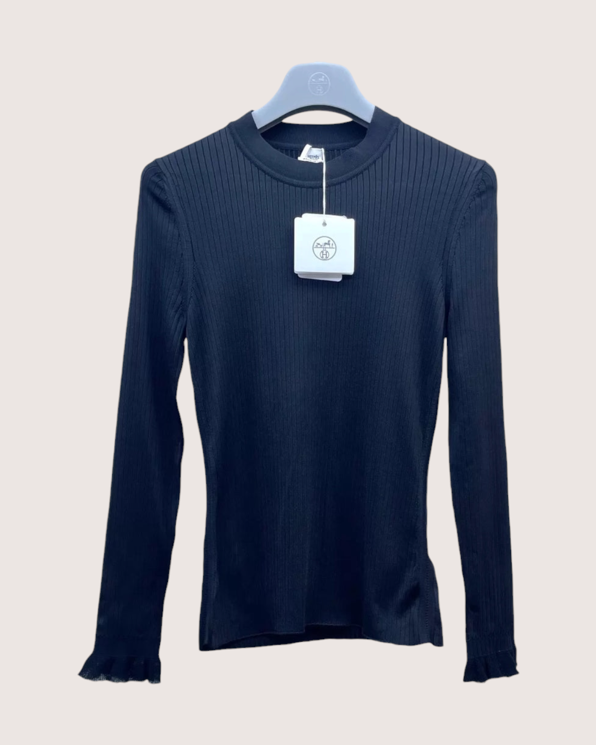 Hermès Hermes Silk Ribbed Sweater Black FR 40