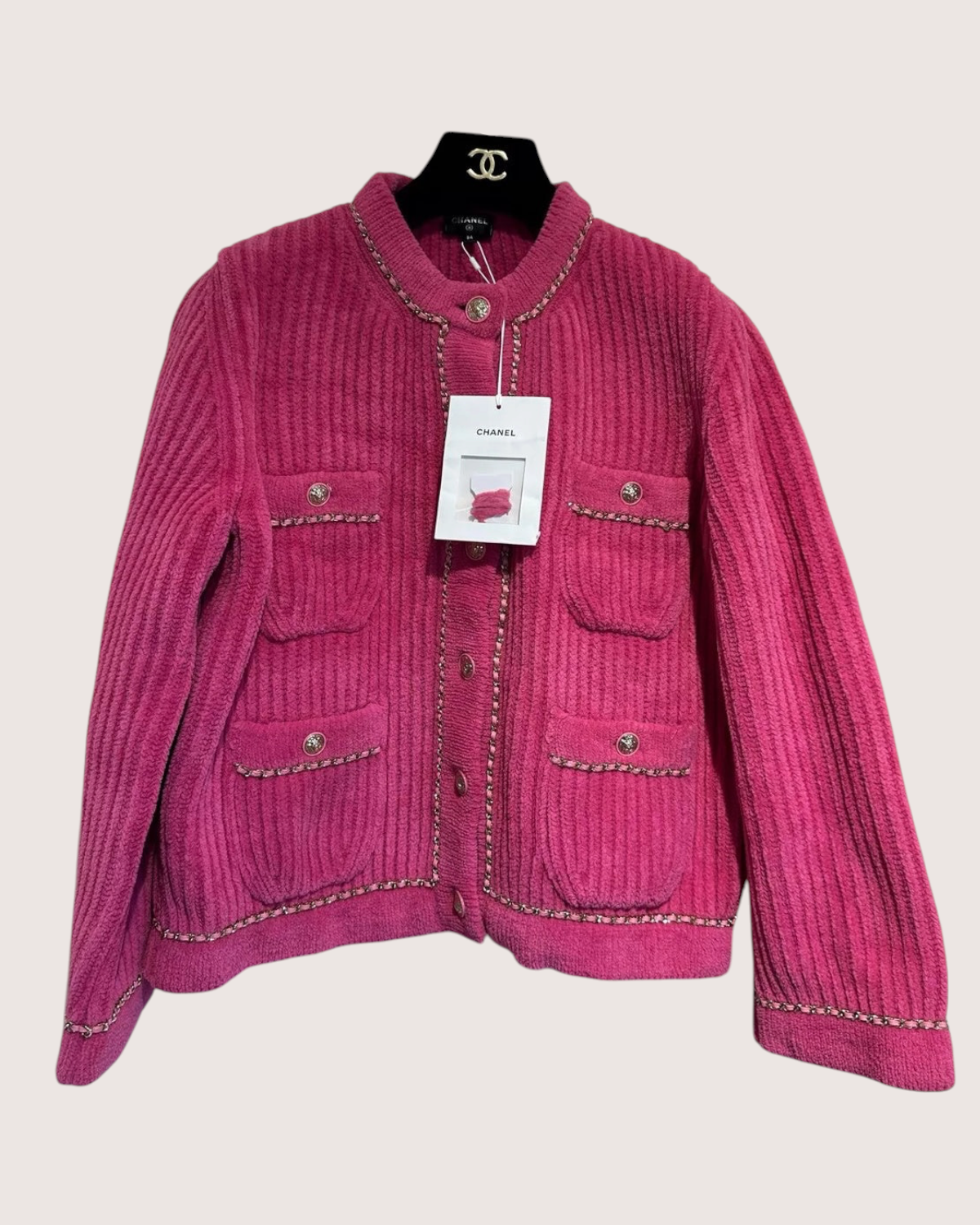 Chanel 22B Four-Pocket Chain-Trim Jacket