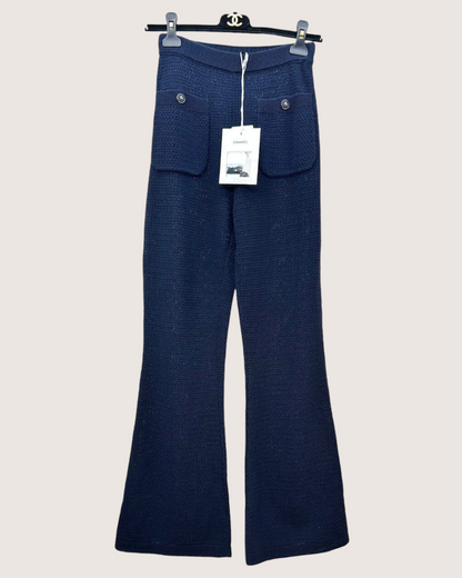 Chanel 22P Flared Trousers Navy FR 34