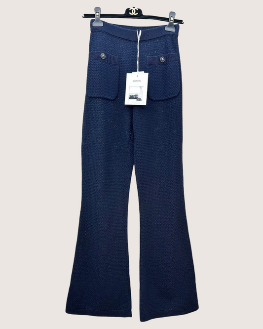 Chanel 22P Flared Trousers Navy FR 34