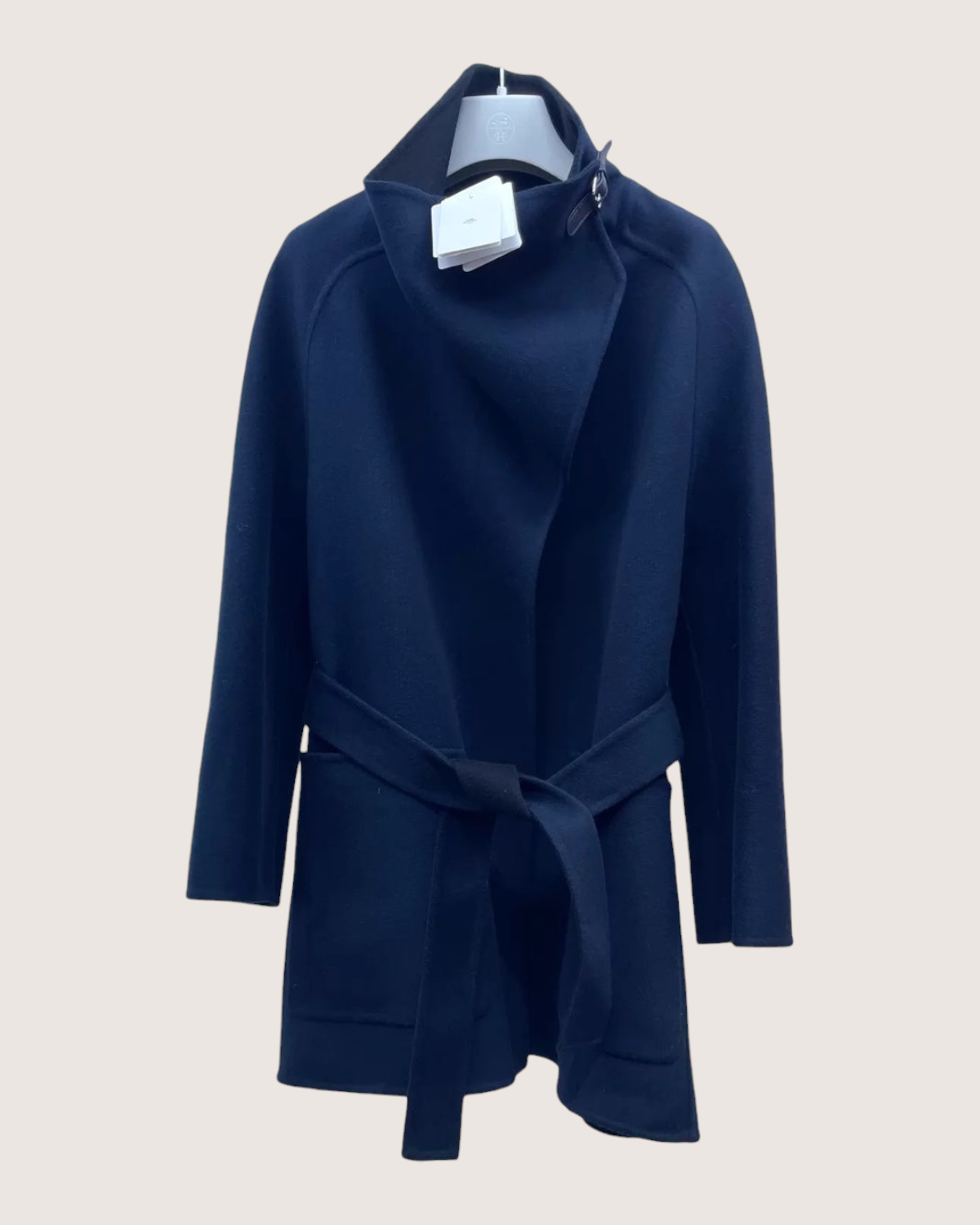 Hermès Hermes Cashmere Belted Coat Navy FR 34