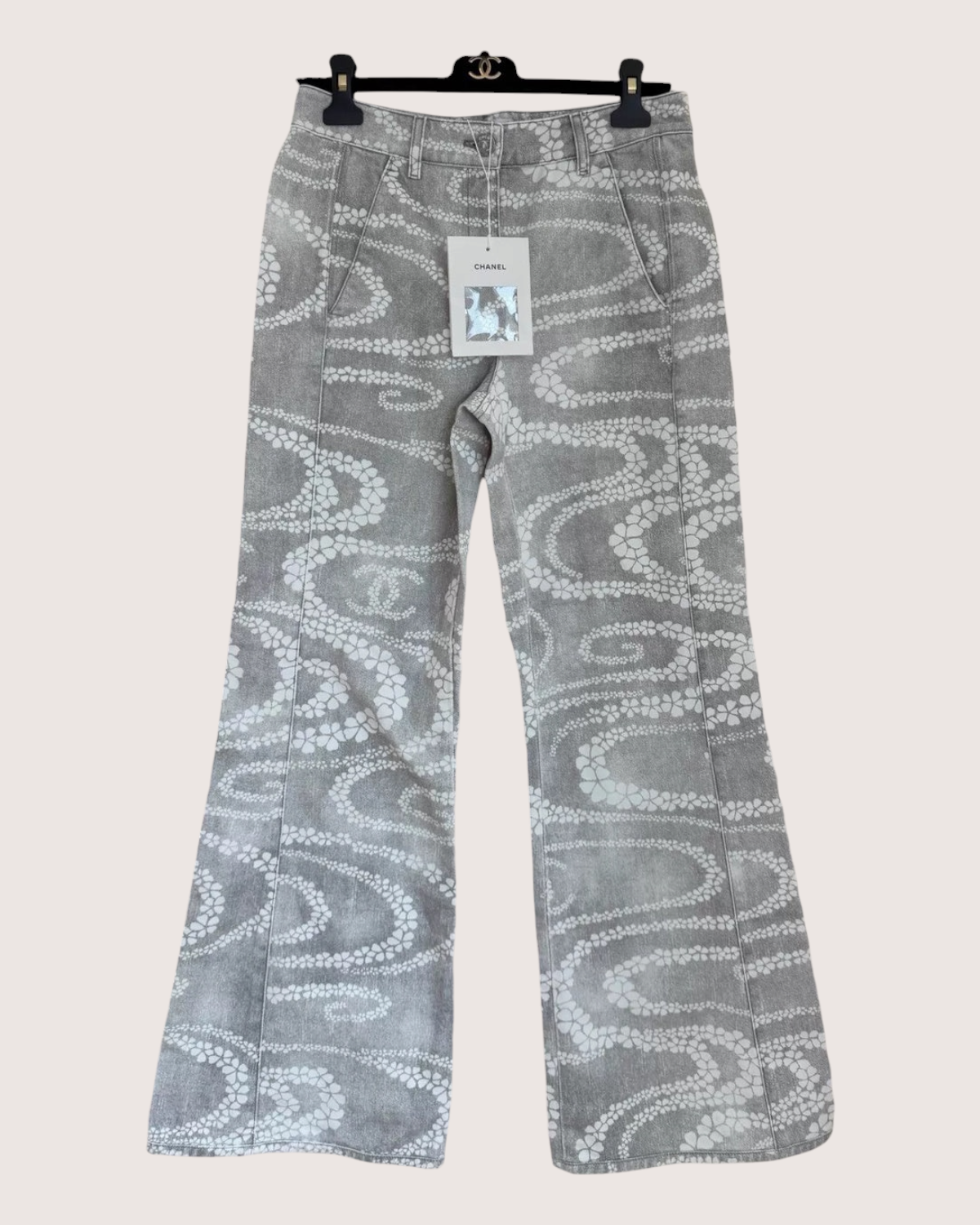 Chanel Coco Beach Wide-Leg Denim Jeans