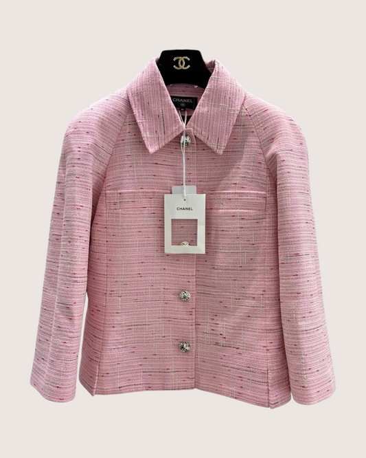 Chanel 26A Tweed CC Jacket - Pink, Beige/Ecru, Multicolor