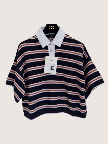 Chanel 26C Striped Polo Top