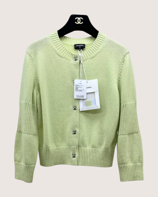 Chanel 24B CC Cashmere Cardigan - Green
